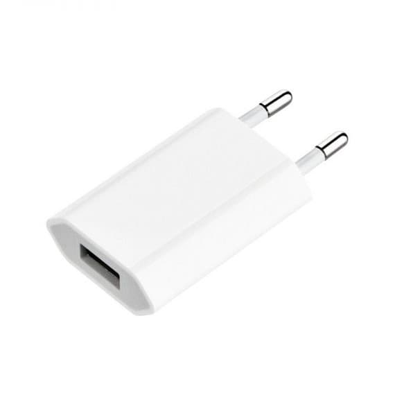 Incarcator casa cu port USB, 1A, dimensiuni reduse, alb — principală