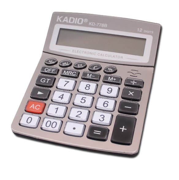 Calculator de birou KADIO KD-778D,  12 caractere, alimentare baterii + solara — principală