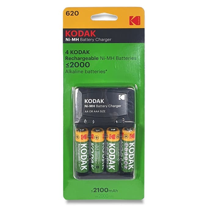 Set Incarcator si 4 baterii, KODAK 620, Ni-MH AA/AAA, 2100mAh, Indicator LED — principală