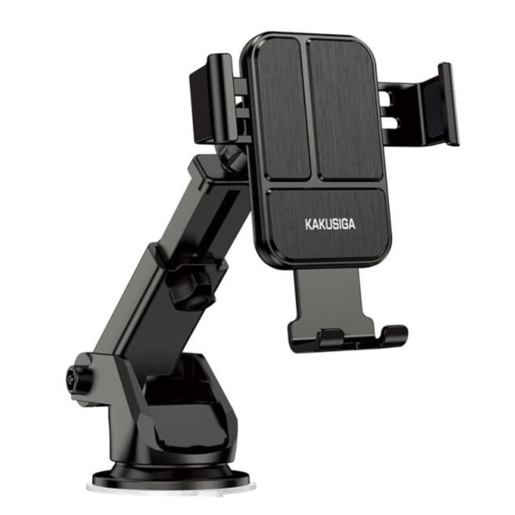 Suport auto KAKU KSC-715B, cleme laterale, MultiAngle, brat telescopic, prindere pe bord/parbriz, negru — principală