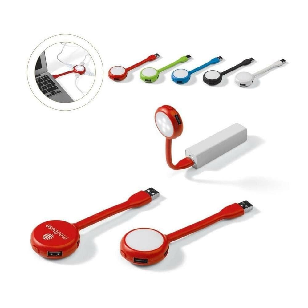 Lampa LED flexibila cu hub USB 2.0, 4 porturi, verde — varianta 2