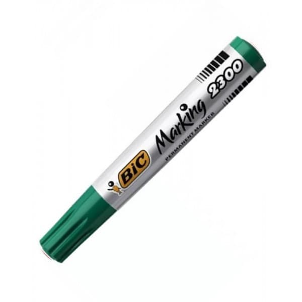 Marker permanent Bic Marking 2300, varf tesit, 3.7-5.5mm verde