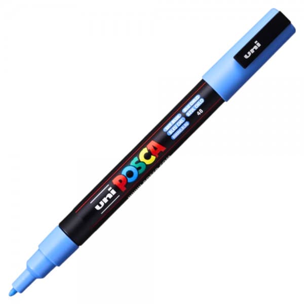 Marker UNI Posca sky blue PC-3M, varf rotund, 0.9-1.3mm — principală