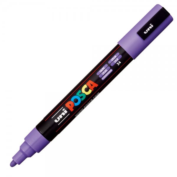Marker UNI Posca PC-5M, varf rotund, 1.8-2.5mm mov — principală