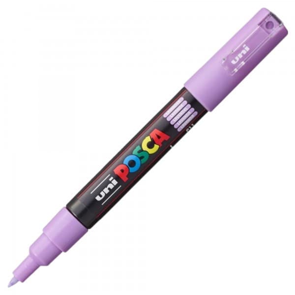 Marker UNI Posca PC-1M, varf rotund, 0.7mm mov lavanda — principală