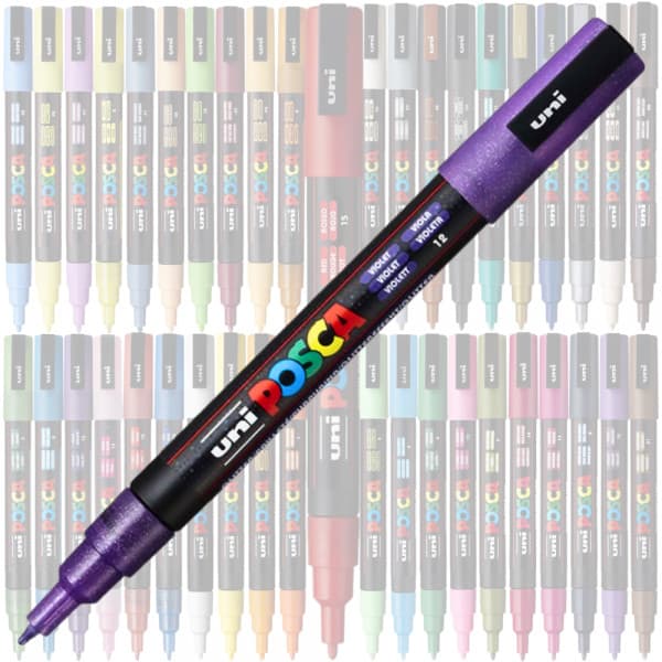 Marker UNI Posca mov PC-3M, varf rotund, 0.9-1.3mm — principală