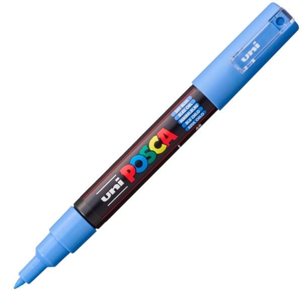 Marker UNI Posca PC-1M, varf rotund, 0.7mm sky blue — principală
