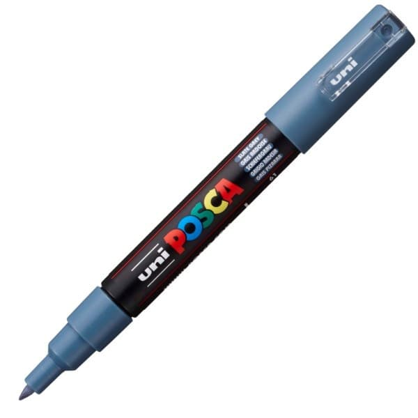 Marker UNI Posca PC-1M, varf rotund, 0.7mm gri-albastrui — principală