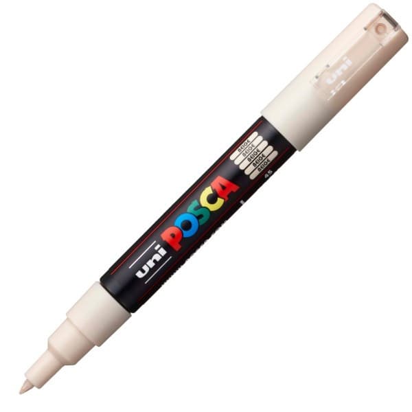 Marker UNI Posca PC-1M, varf rotund, 0.7mm bej — principală