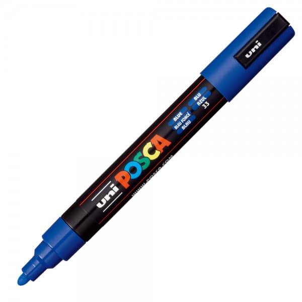 Marker UNI Posca PC-5M, varf rotund, 1.8-2.5mm albastru — principală