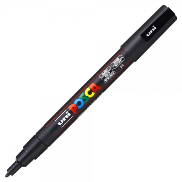 Marker UNI Posca negru PC-3M, varf rotund, 0.9-1.3mm — principală