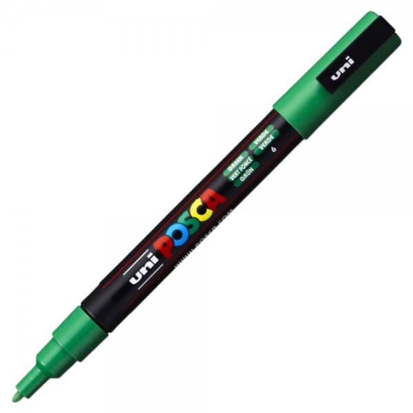Marker UNI Posca verde PC-3M, varf rotund, 0.9-1.3 mm — principală