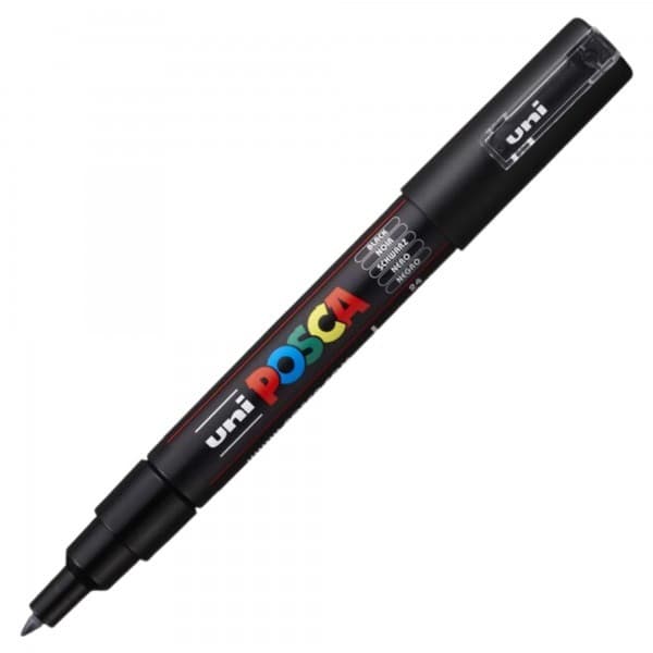 Marker UNI Posca PC-1M, varf rotund, 0.7mm negru — principală