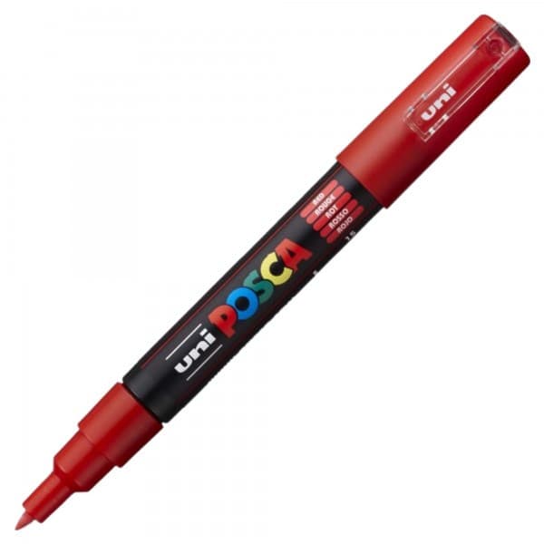 Marker UNI Posca PC-1M, varf rotund, 0.7mm rosu — principală