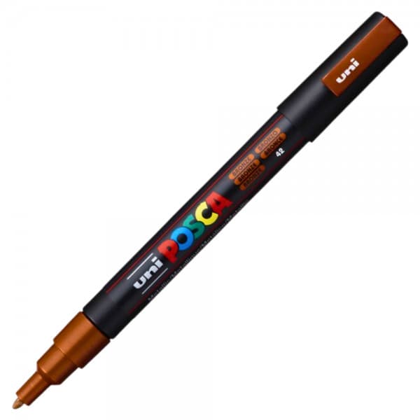 Marker UNI Posca PC-1M, varf rotund, 0.7mm maro — principală