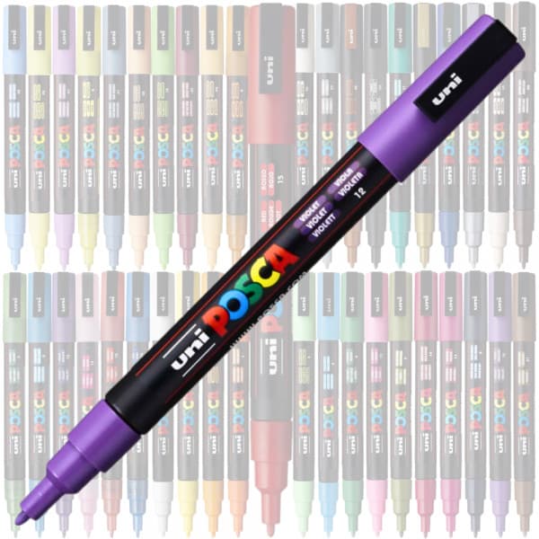 Marker UNI Posca violet PC-3M, varf rotund, 0.9-1.3mm — principală