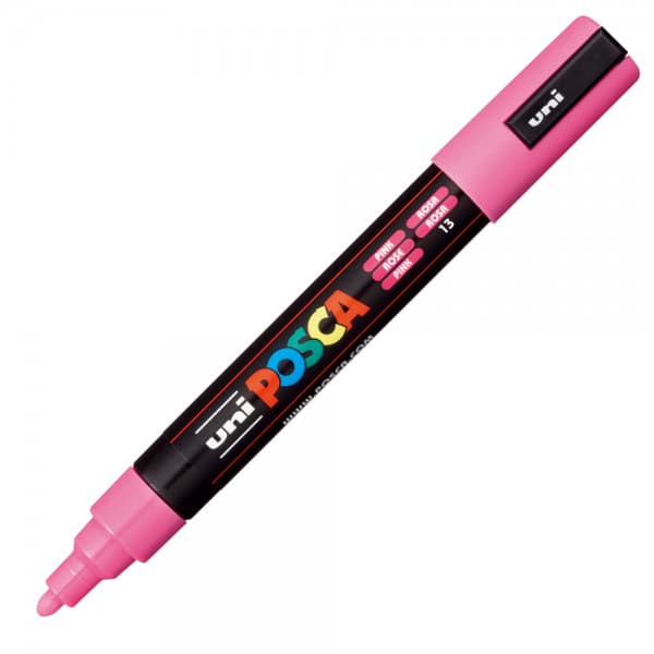 Marker UNI Posca PC-5M, varf rotund, 1.8-2.5mm roz — principală