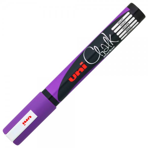 Marker cu creta UNI Chalk PWE-5M, varf rotund, 1.8-2.5mm, violet