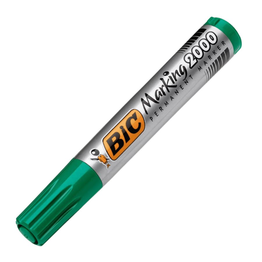 Marker permanent Bic Marking 2000, varf rotund, 1.7 mm, corp gros, verde — principală