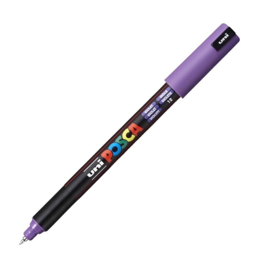 Marker UNI Posca, 0.7 mm, varf fin metalic, violet — principală
