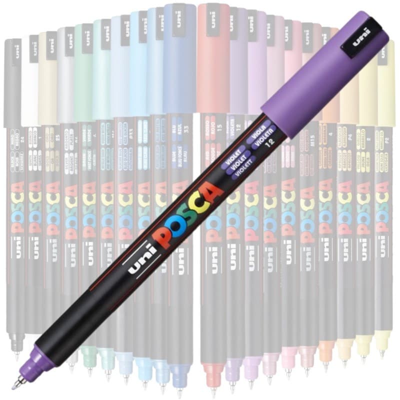 Marker UNI Posca, 0.7 mm, varf fin metalic, violet — varianta 2