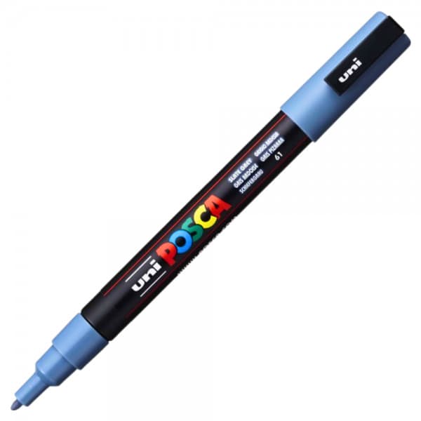 Marker UNI Posca gri-abastru PC-3M, varf rotund, 0.9-1.3mm — principală