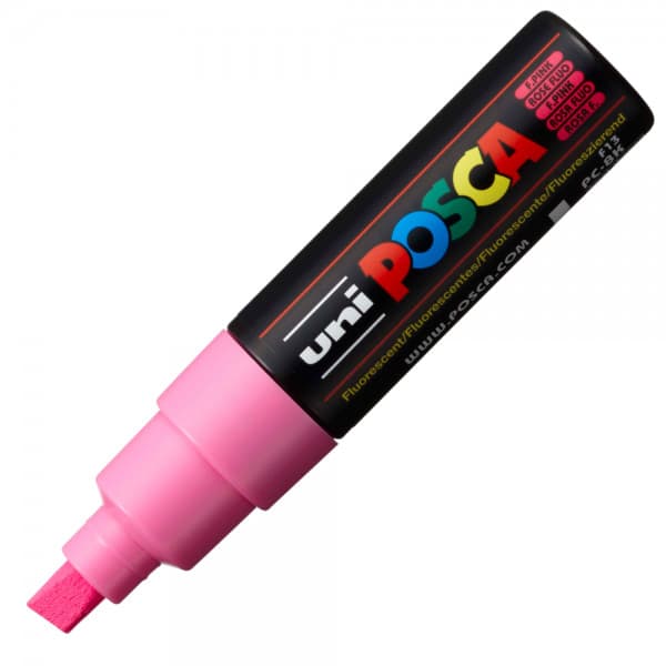 Marker UNI Posca PC-8K, varf tesit, 8.0mm , roz fluorescent — principală