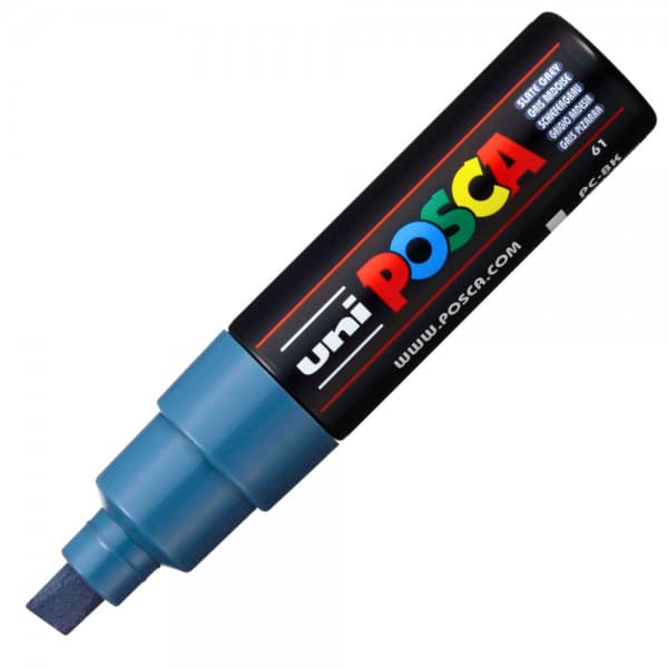 Marker UNI Posca PC-8K, varf tesit, 8.0mm, gri albastrui — principală
