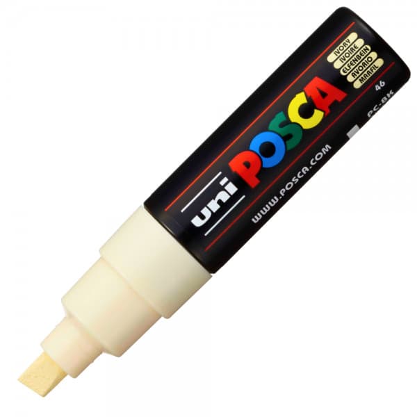 Marker UNI Posca PC-8K, varf tesit, 8.0mm, culoare fildes — principală