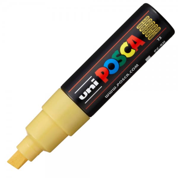 Marker UNI Posca PC-8K, varf tesit, 8.0mm, galben pai