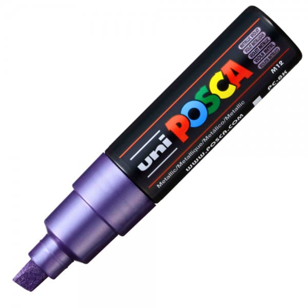 Marker UNI Posca PC-8K, varf tesit, 8.0mm, violet metalic — principală