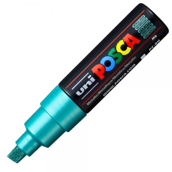 Marker UNI Posca PC-8K, varf tesit, 8.0mm ,verde metalic — principală