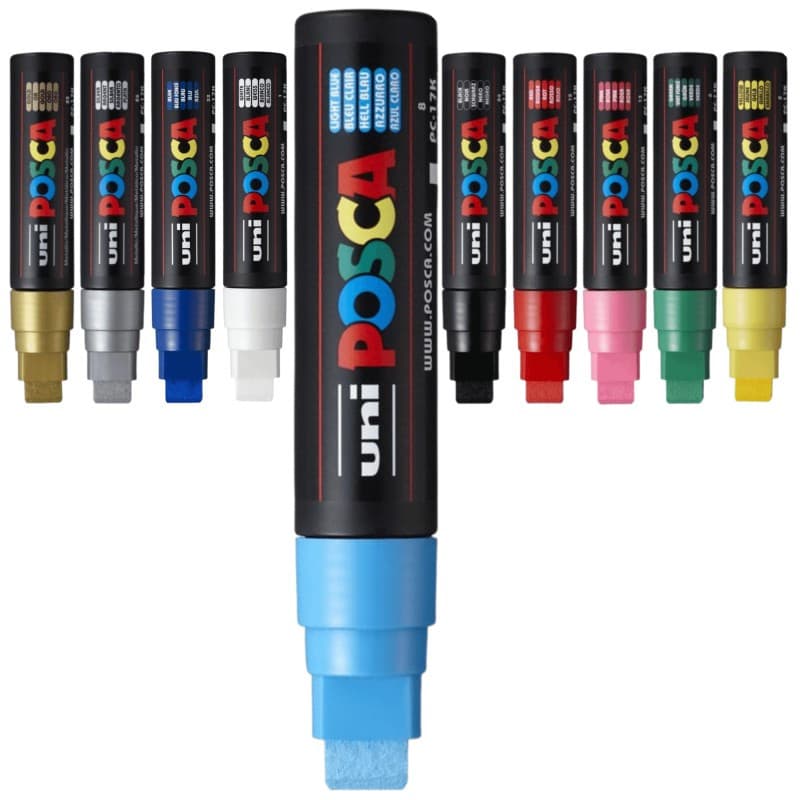 Marker UNI Posca PC-17K, varf tesit, 15.0 mm, albastru deschis — varianta 4