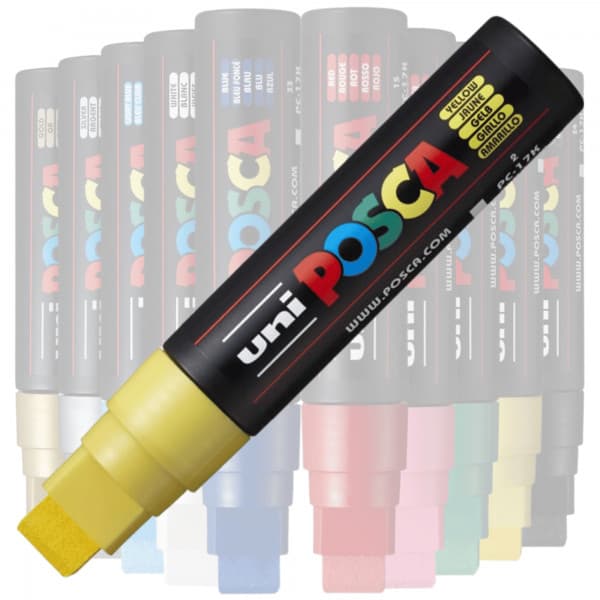 Marker UNI Posca PC-17K, varf tesit, 15.0mm galben — principală