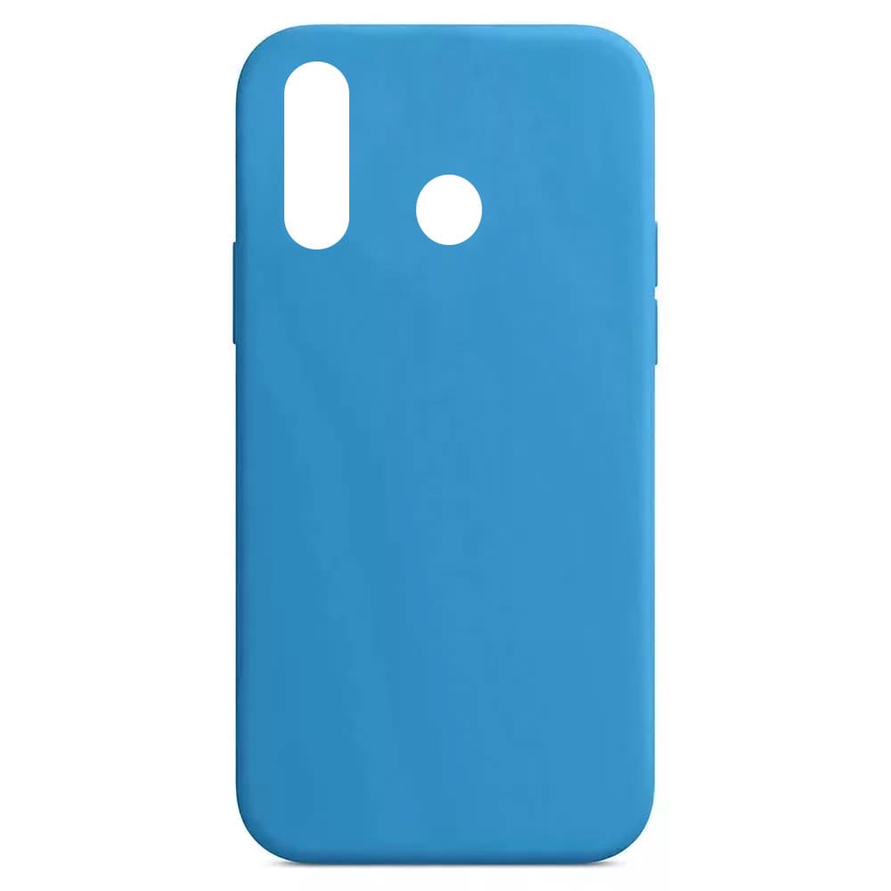 Husa Huawei Y6P Luxury Silicone, catifea in interior, albastru — principală