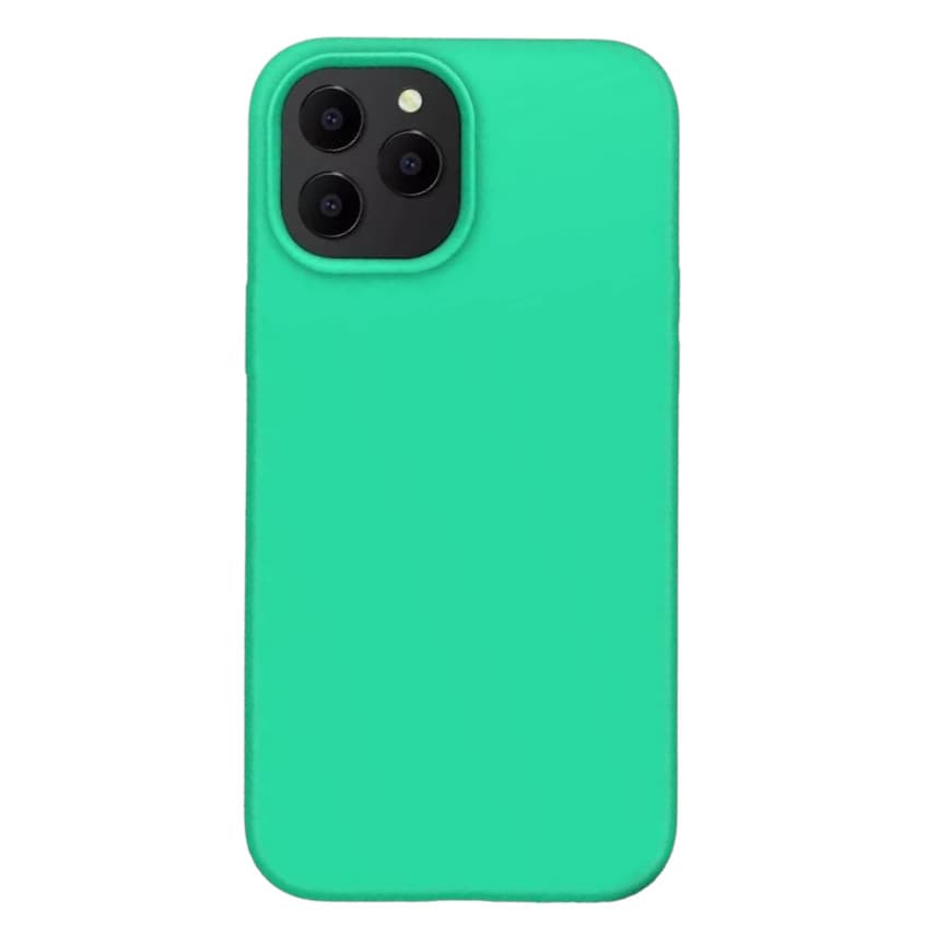 Husa Apple iPhone 12 Mini Luxury Silicone, catifea in interior, turcoaz — principală