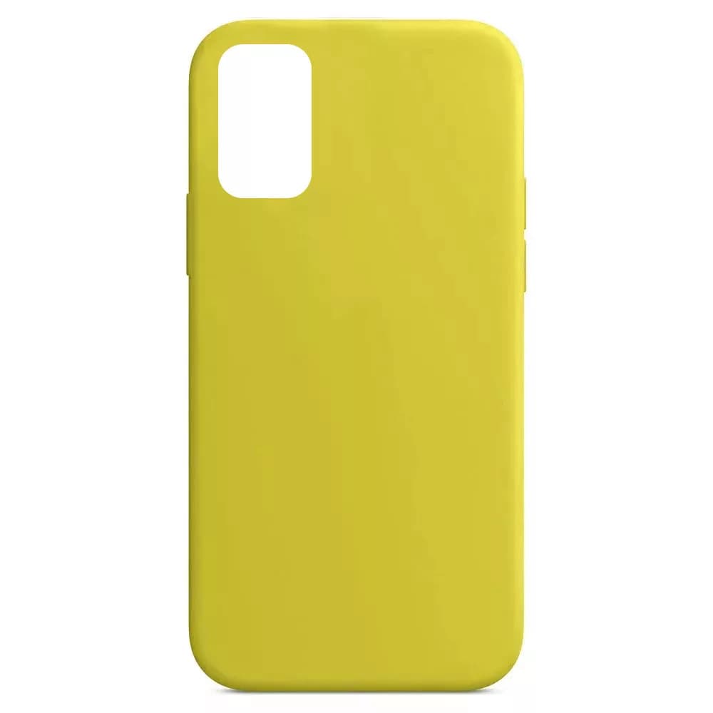 Husa Samsung Galaxy S20 Luxury Silicone, catifea in interior, galbena — principală