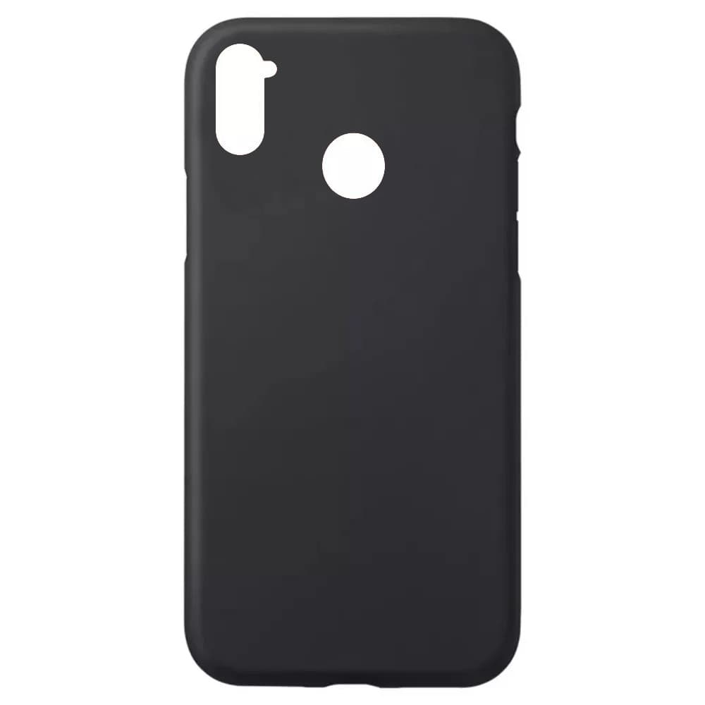 Husa Samsung Galaxy A11 Luxury Silicone, catifea in interior, negru — principală