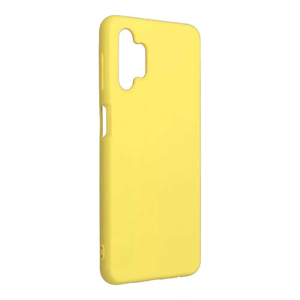 Husa Samsung Galaxy A32 5G, Luxury Silicone, catifea in interior, galben — principală