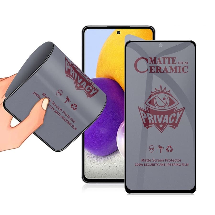 Folie protectie Huawei P Smart Z, Matte Ceramic Privacy, margini negre — principală