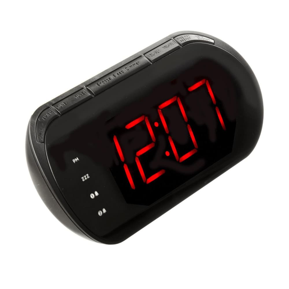 Radio AM/FM cu ceas ONN RT-4507, ecran LED, alarma, 2 porturi incarcare USB, negru — principală