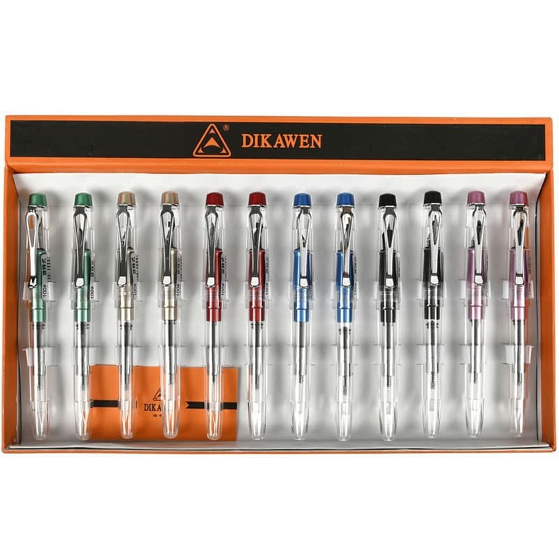 Stilou CNX 100, alimentare pompita, corp plastic transparent, clips metalic argintiu, negru — varianta 2