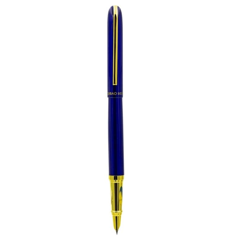 Stilou CNX 8038, penita ascunsa, alimentare pompita, albastru/auriu — principală