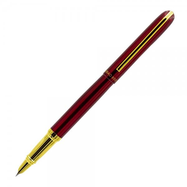 Stilou CNX 8038, penita ascunsa, alimentare pompita, rosu/auriu — 3