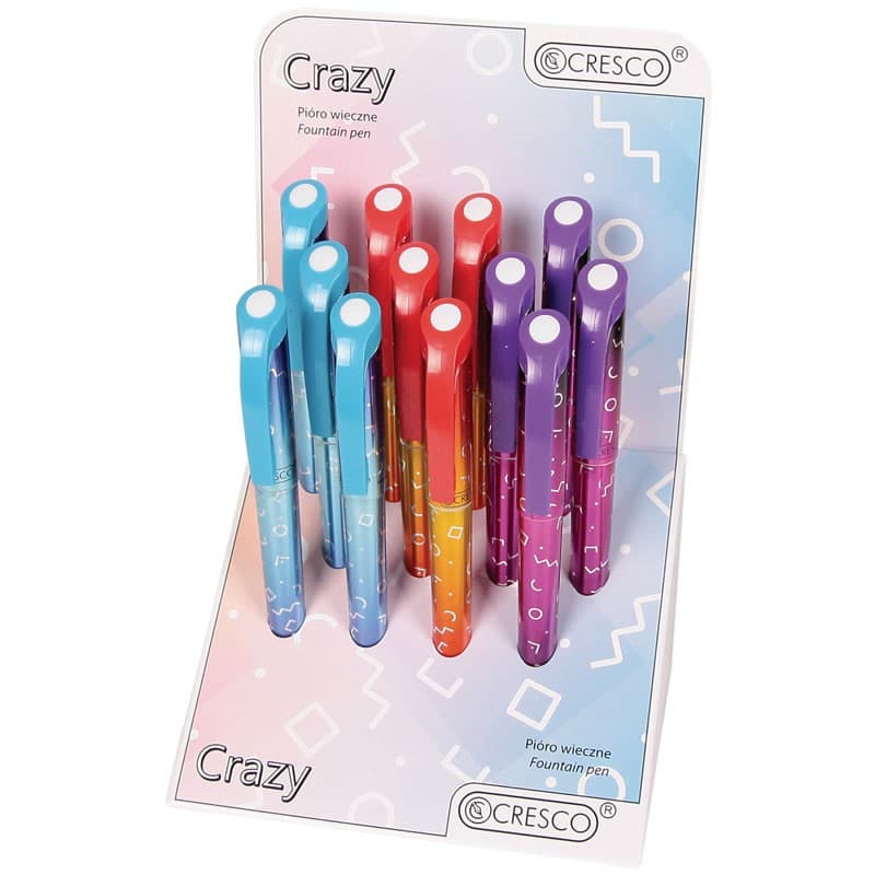 Stilou Cresco Crazy Grafix, penita iridium, alimentare rezerve, corp plastic, mov — varianta 2