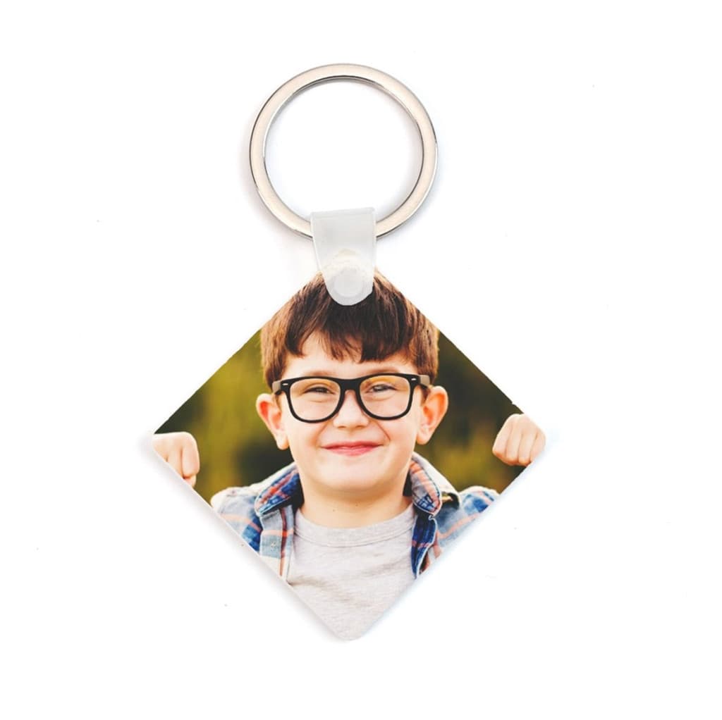 Breloc din plastic, personalizat cu poza ta, inel de sustinere metalic, 4.5 x 4.5 cm — principală