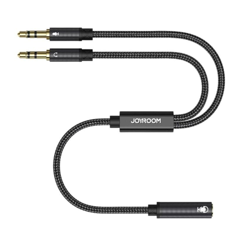 Splitter cablu audio Joyroom SY-A05, 2 x Jack 3.5mm (M) la Jack 3.5mm (F),  20 cm, negru — varianta 2