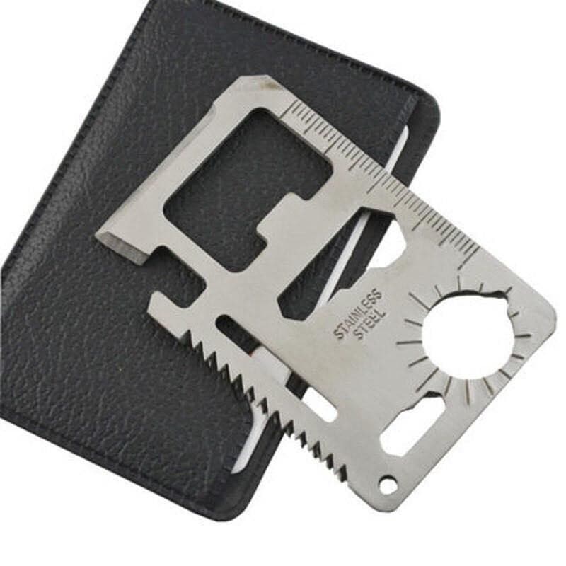 Card multifunctional de supravietuire 11 in 1, husa inclusa, negru — 2