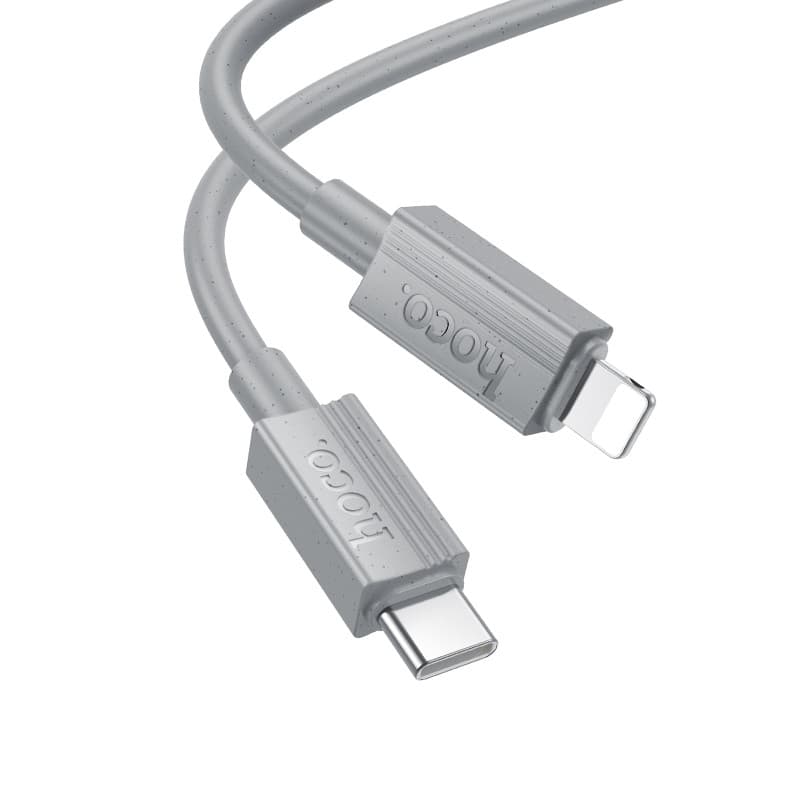 Cablu de date si incarcare Hoco X107, Type-C (USB-C) to Lightning, PD27W, QC3.0, gri — varianta 2