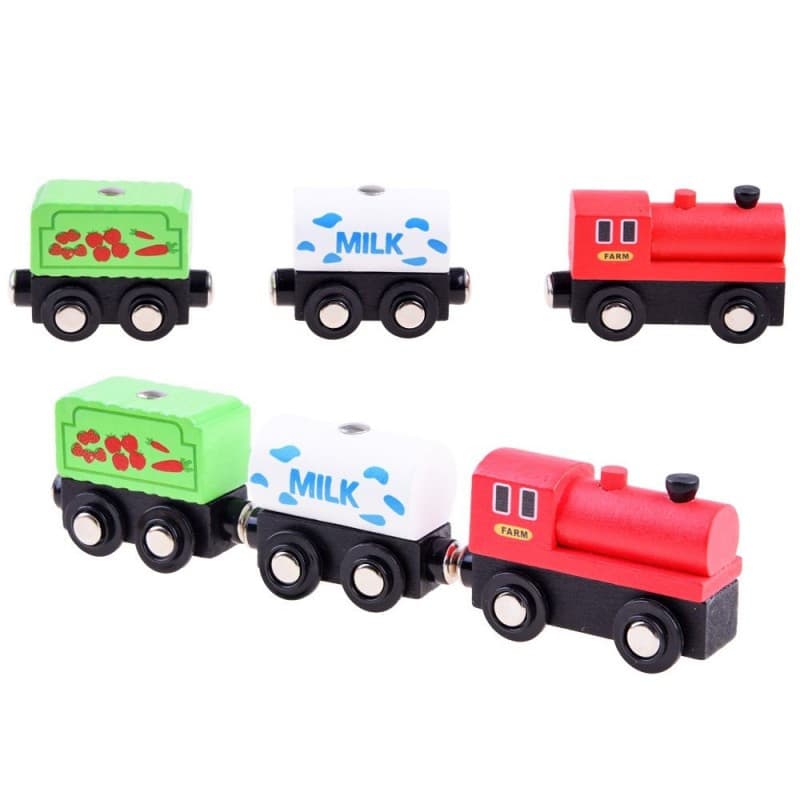 Traseu din lemn Kids Toyland, ferma, animale si accesorii, 50 piese — varianta 7